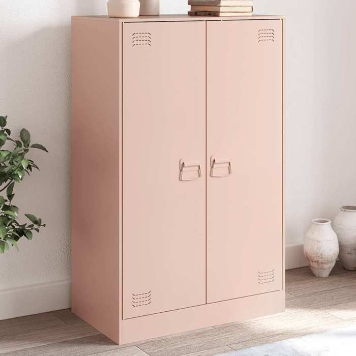 VidaXL Buffet Pink 67x39x107 Cm Steel, Cabinet, Sideboard, Storage Cabinet, Cabinets, Cupboard, Highboard, 841662