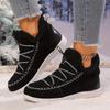 Women's Fluffy Plush Winter Boots Thick Warm Fleece Lined Comfortable Flat Ankle Boots
