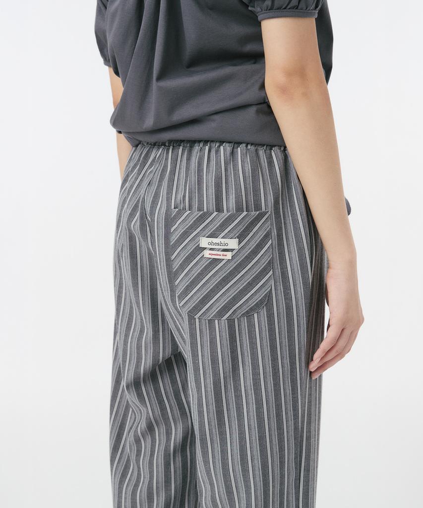 Ohesio Stripe Bootscut Banding Pants, Gray