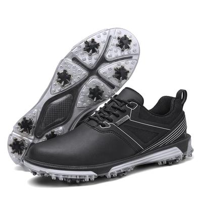 Pánské golfové boty Vodotěsné kožené golfové tenisky Pánské protiskluzové golfové boty s hřeby Profesionální tréninková chůze Golfová obuv