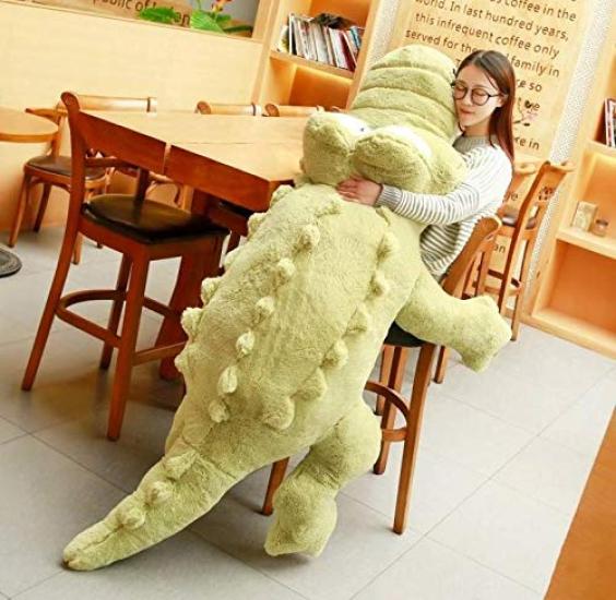 Extra Large Crocodile Stuffed Animallarge Cute Crocodile Body Pillowgiftfluffy Stuffed Animal (green, 160cm)