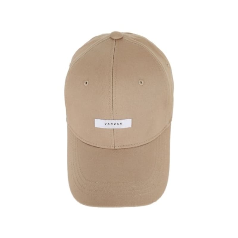 VARZAR Solid Label Overfit Ball Cap Beige