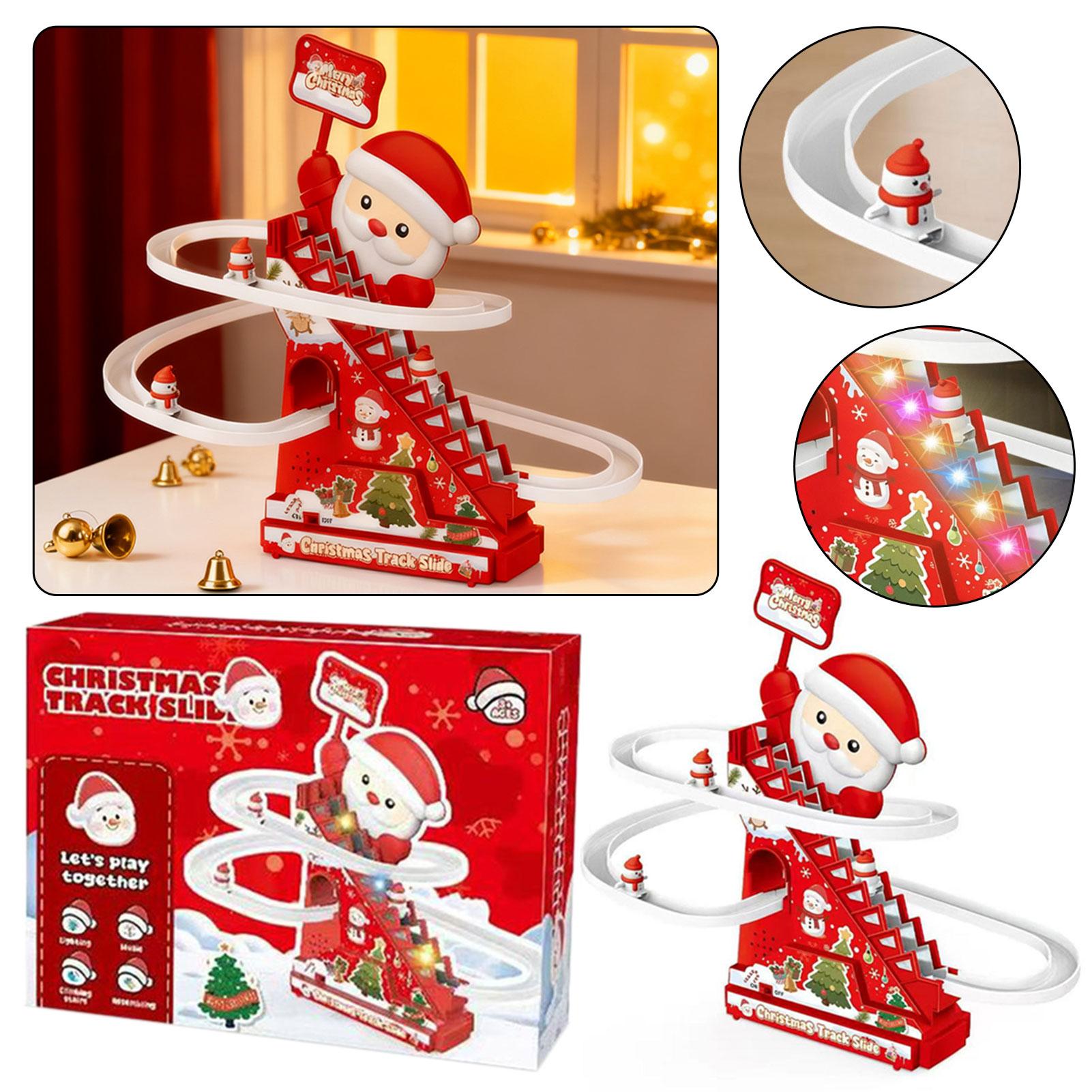 

Music Santa Climbing Toy Electric Christmas Track Set DIY Assembly Xmas Present With Flashing LED Music Lights Holiday Decor China Mainland