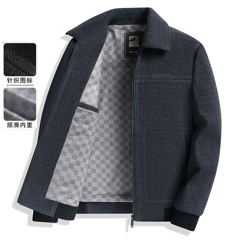 Winter Fleece Thermal Jacket for Men Is Not Easy To Wrinkle Suede Thickened High-density Medium and Old Woolen Jacket