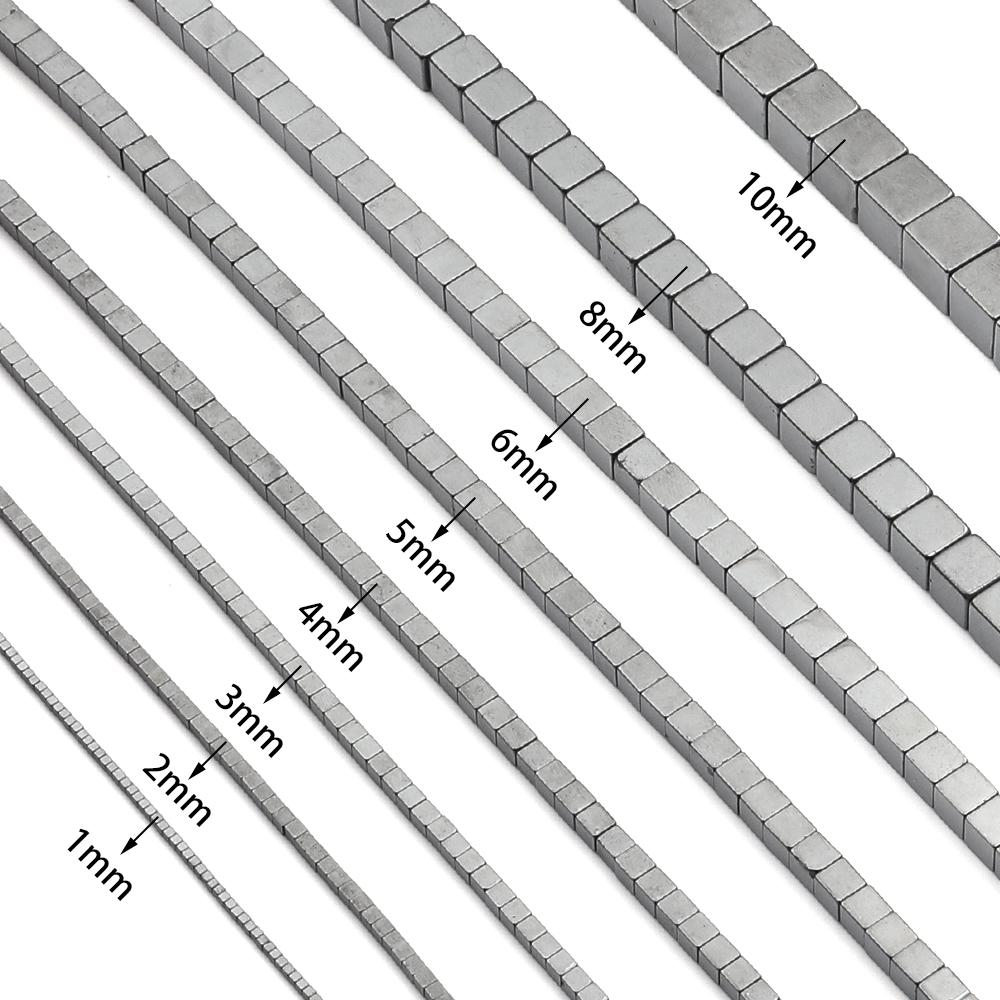 

40-295pcs/lot Cube Hematite Beads Natural Stone Beads Square Loose Spacer Beads DIY Bracelet Neckalce Jewelry Making Accessories 2mm about 170pcs чёрный