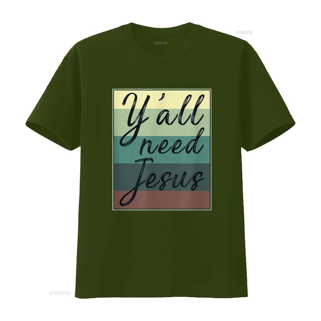 Ihr Alle Braucht Jesus T-Shirt vintage gewaschen leicht lässig bequem stilvoll Mode Designer Kleidung atmungsaktiv Grafik Mann