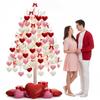 12Pcs Knitted Heart Ornaments Handmade Knitted Crochet Heart Tree Ornament for Home Christmas Tree Party Decor