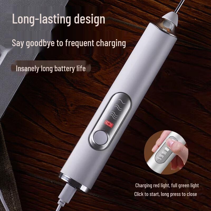 Electric Handheld Milk Frother with Glass Beaker