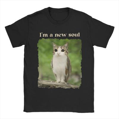 Meowl Cat Owl Brainrot Gen Meowl  T-Shirts Men  Cool Cotton Tee Shirt Round Neck Short Sleeve T Shirt Summer Tops