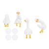 4pcs Small Figurines Funny Cute 3D Resin Goose Statues Computer Decor for Desktop Car Dashboard