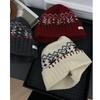 All Wool Fair Island Jacquard Hat for Women A Retro Woolen Knitted Cold Hat with A Winter Atmosphere