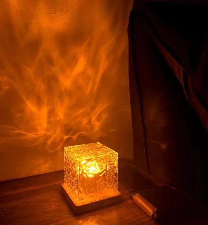 Acrylic Rubik's Cube Household Decoration Crafts Humanoid Standing Card Diy Transparent Cartoon Laser Pendant LED Table Light