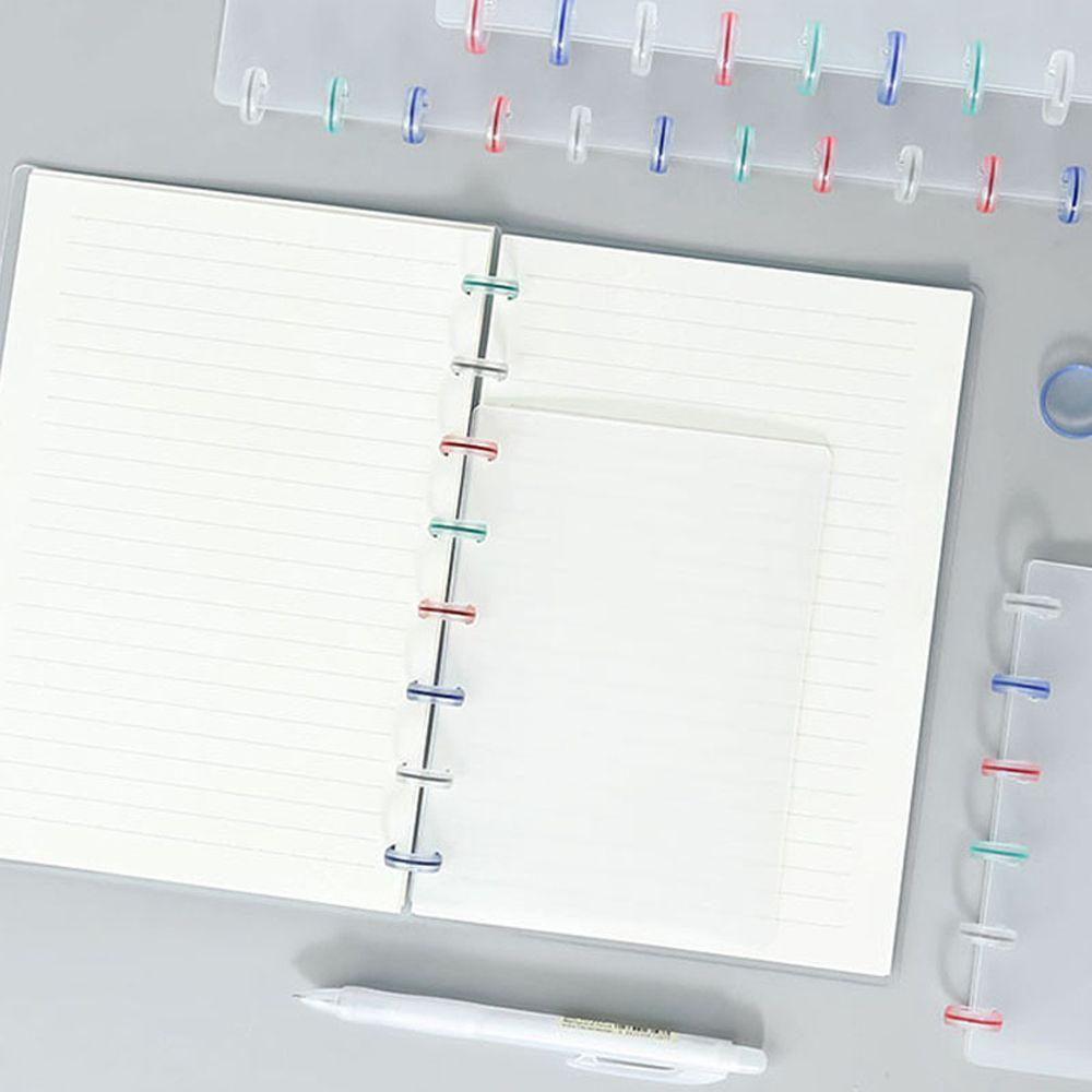 

Прозрачная обложка для блокнота с пряжкой, с отрывными листами, с круглым отверстием для переплета, с кольцом для переплета 20MM синий