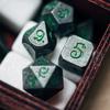 Cusdie Metal D&D Dice with Dragon Font 7Pcs DND Polyhedral Dice Set for Role Playing Game Tabletop Pathfinder Board Games
