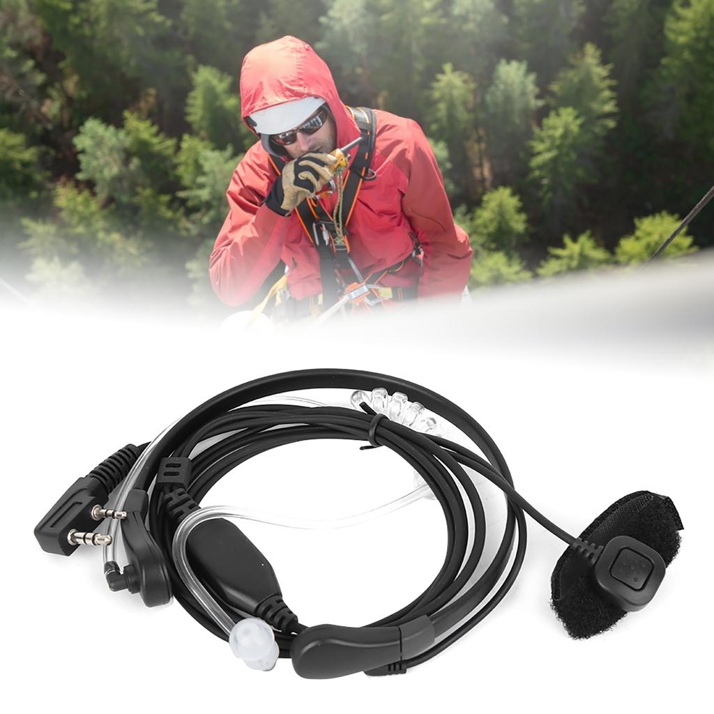 2pcs Two Way Radio Headphone Throat Microphone Headset Fit for BaoFeng UV-5R UV-6R UV B5 BF-888S