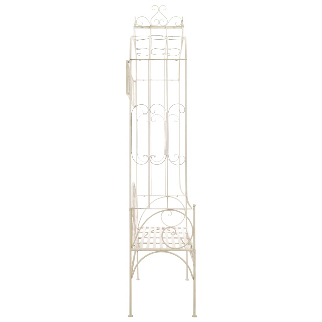 vidaXL Gartenbank 122 cm Eisen Antik Weiß