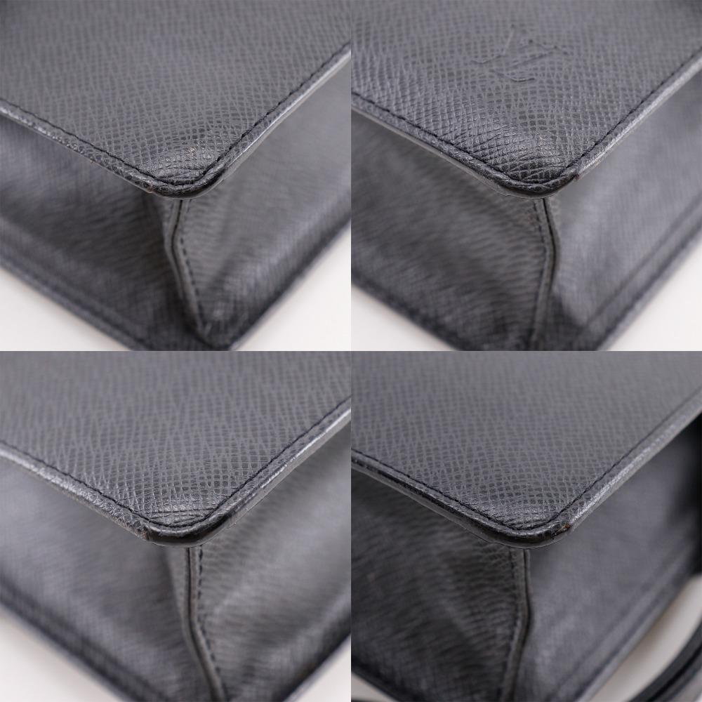 LOUIS VUITTON Selenga Business Bag M30782 Aldoise black Taiga mens Used