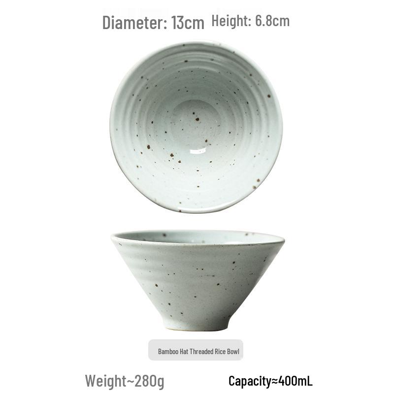 Handmade Japanese Coarse Pottery Rice Bowl - Personalized Ceramic Noodle Bowl