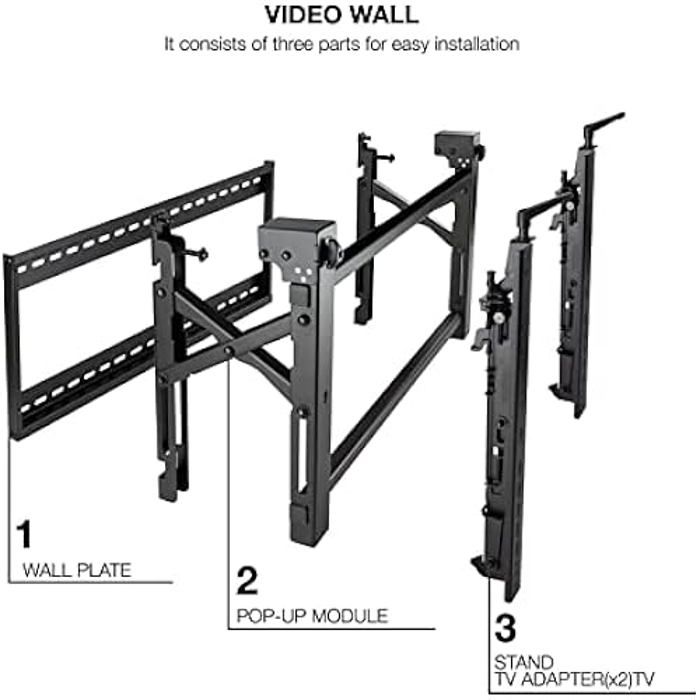 TOOQ TQVW4570T - Support vidéo Mural pour écran 45" - 70", Noir