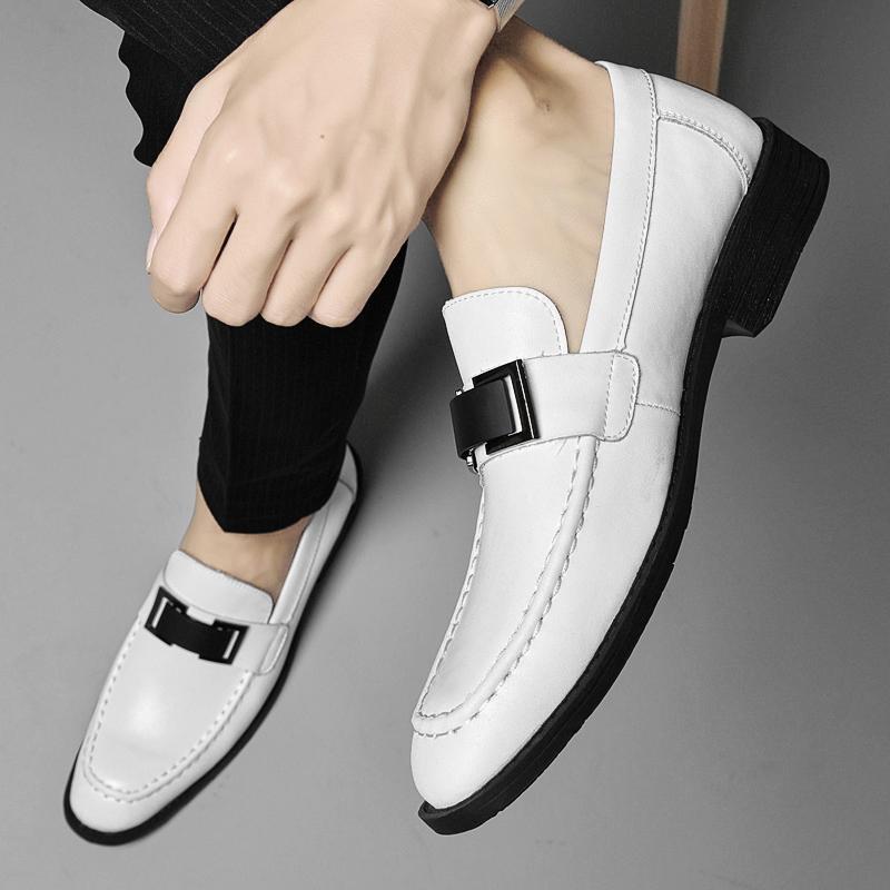 Fashion Quality Lightweight Daily Office Mens Shoes Brand Comfortable Business Party Wedding Leather Shoes Non Slip Sole Driving Loafers