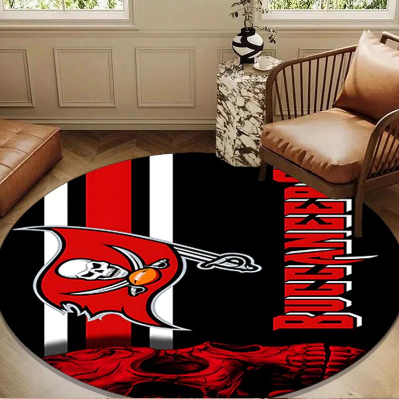 Tampa Bay Buccaneers Helmet Round Mat, Anti-slip Circle Carpet Chair Rug For livingroom,Bedroom, Doormat Home Decor Gift Christmas Gifts