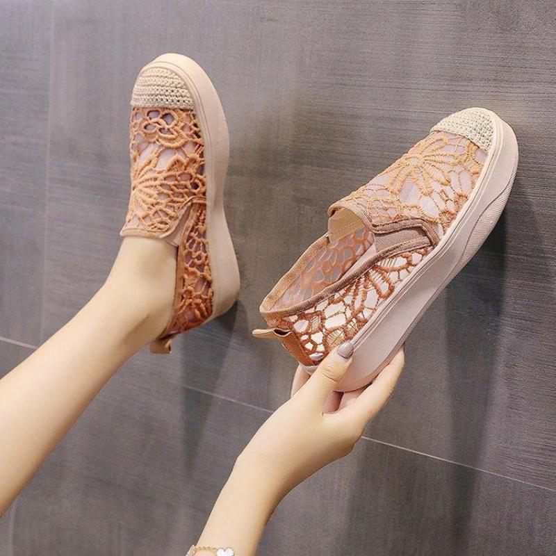 Fashion Elegant Sexy Women Shoes Summer New Round Toe Flat Shoe Fashion Versatile Women's Casual Shoes Comfort Non Slip Women Mesh Shoe