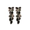 Dark Wind Light Luxury Diamond-encrusted Water Drop Silver Needle Earrings European and American Personality Niche Temperament Advanced Sense