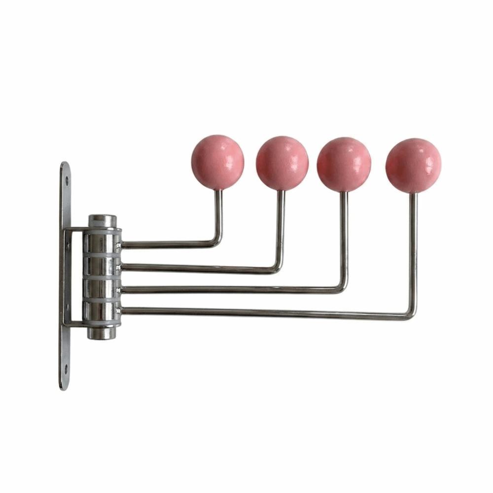 3/4 Hooks Wall Hook Space Saving Iron Art Decorative Metal Rotating Hook Vintage Creative Hat Holder Rack Entryway