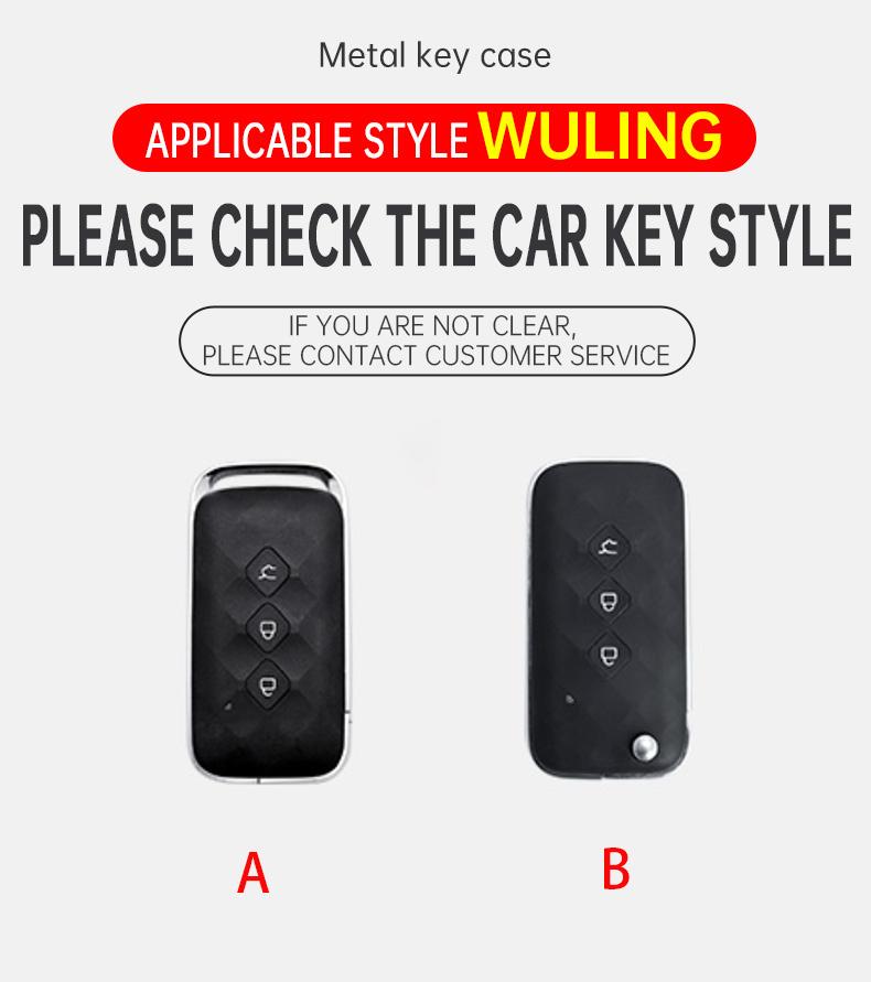 Car Zinc Alloy Remote Key Case For Chevrolet AveoTrax Groove Captiva 2024 Wuling Hongguang S Baojun 510 730 360 560 RS-5 530 630