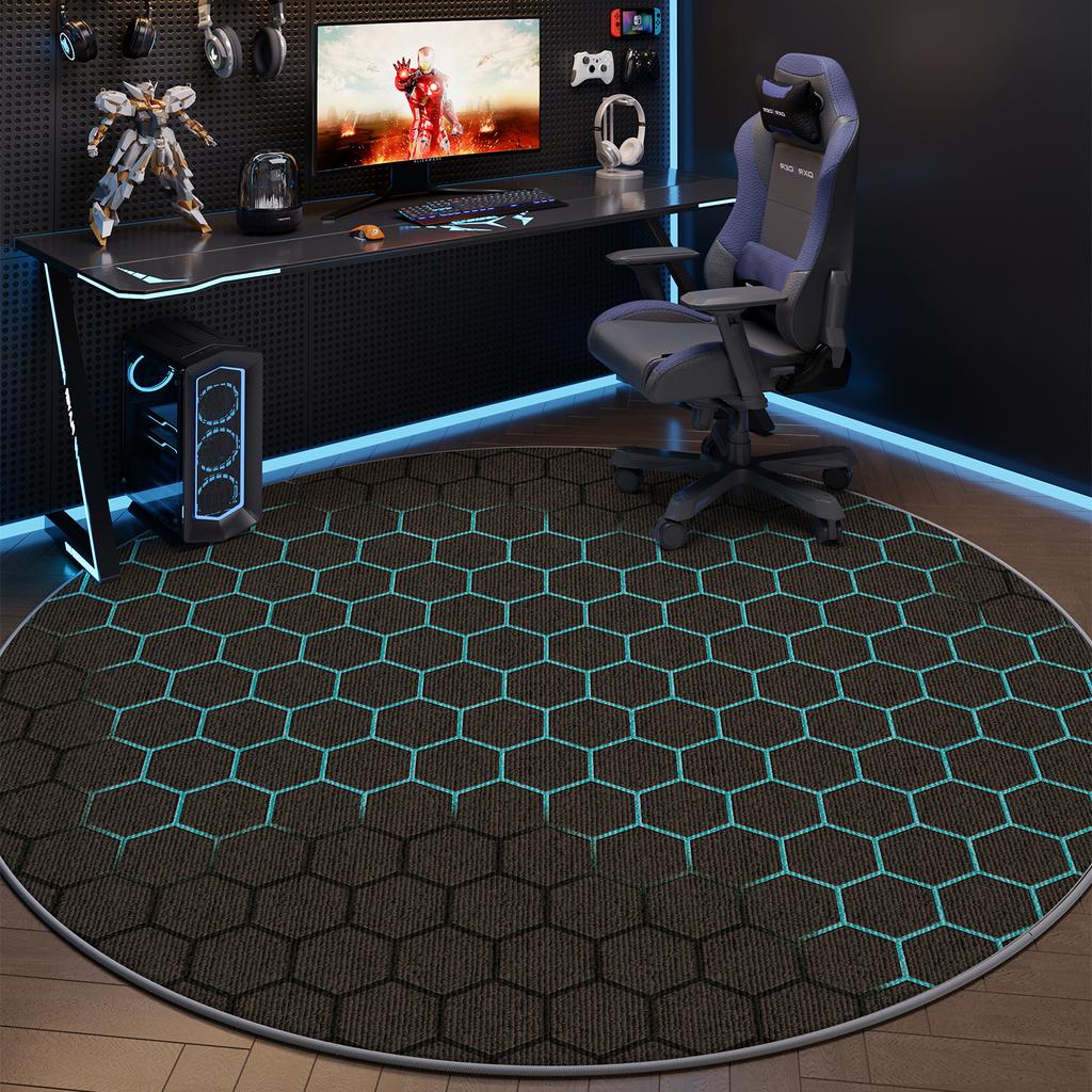 Computer Chair Floor Mat, Gaming Room Swivel Chair, Silent Pad, Office Chair, Washable Carpet, Home Decoration