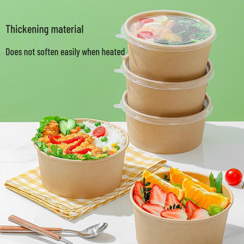 Meliya Disposable Kraft Paper Food Containers with Lids