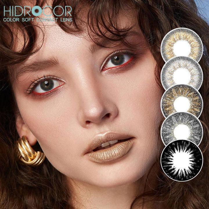 HIDROCOR 2Pcs Diopter Contact Lenses Beautiful Soft Big Eye Makeup