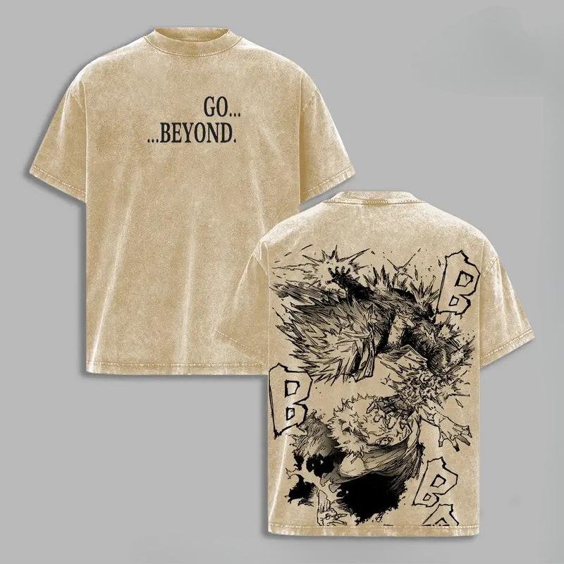 Katsuki Bakugo Graphic T-shirt My Hero Academia Anime Vintage Washed Oversized T Shirt Men Women Clothes Cotton Short Sleeve Tee