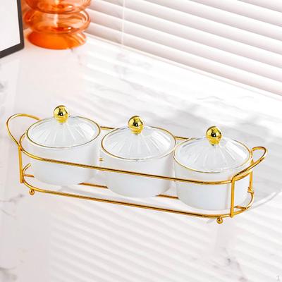 Serving Plate Set, Divided Dishes, 3 Grids, Decorative Candy Bowl for Countertop, Wedding,