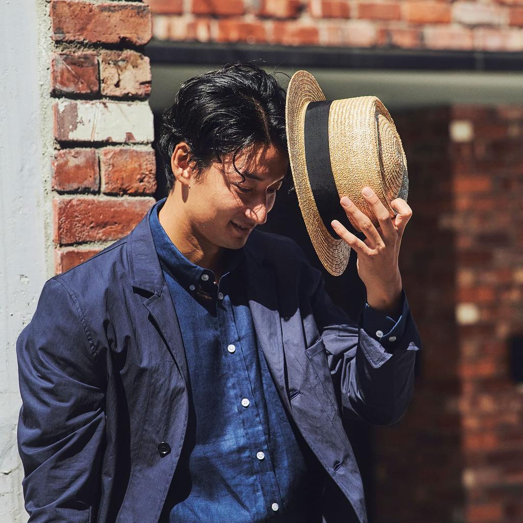 Tanaka Duke Big Pork Pie 65cm Pie Boater Straw Hat with and Casual Straw Made in Brown Hat, (Pork Hat, Hat, Crown, Ribbon, Men's Women's, Hat, Japan)