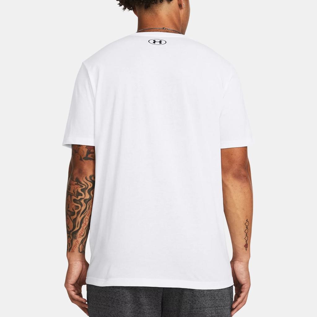 Under Armour UA Sportstyle Logo Print Crew Neck Short Sleeve T-Shirt Men Tops White 1382911-100