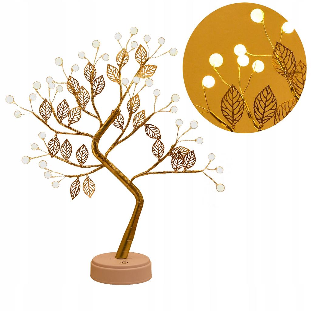 Led Tree Decorative Christmas Happiness Lights Beautiful Decoration Gold