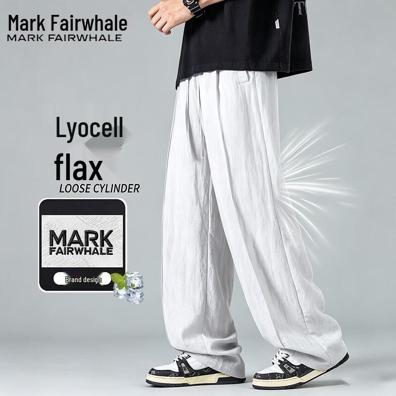 Mark Fairwhale Men s Loose Fit Tencel Linen Blend Casual Pants 4XL