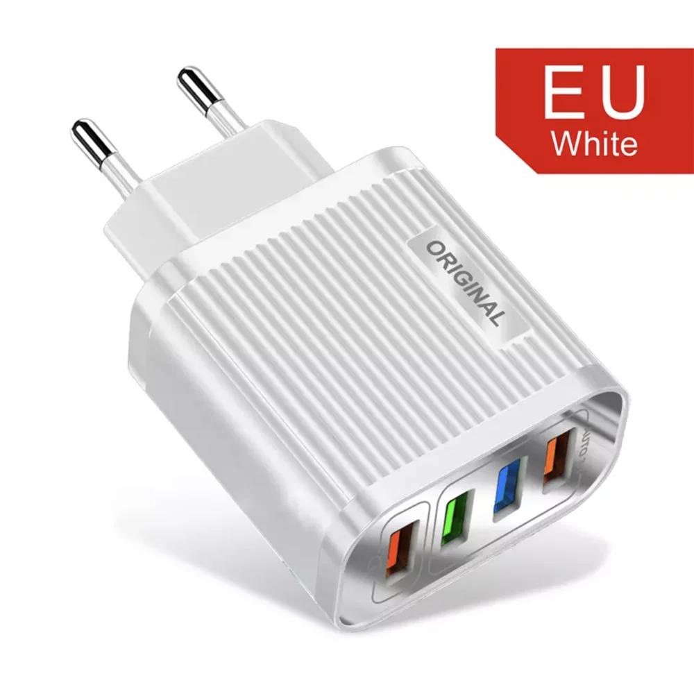 Universal 48W 4 USB Charger EU US Plug 5V 3A Fast Charging Wall Adapter Travel Plug For Iphone Ipad Mini For Samsung For Xiaomi