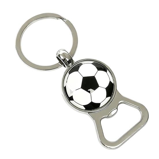 Keychain Pendant, Thickened Stainless Steel Bottle Opener Key Chain, Football Pattern Waterproof Multifunctional Key Ring Fan Gift Bar Accessory