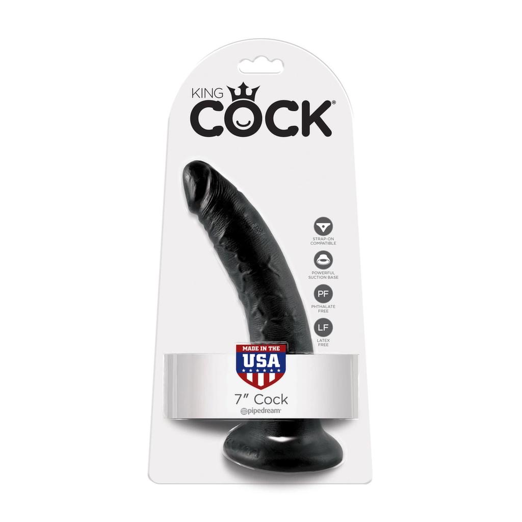 Penis Dildo - King Cock 7 Inch Black