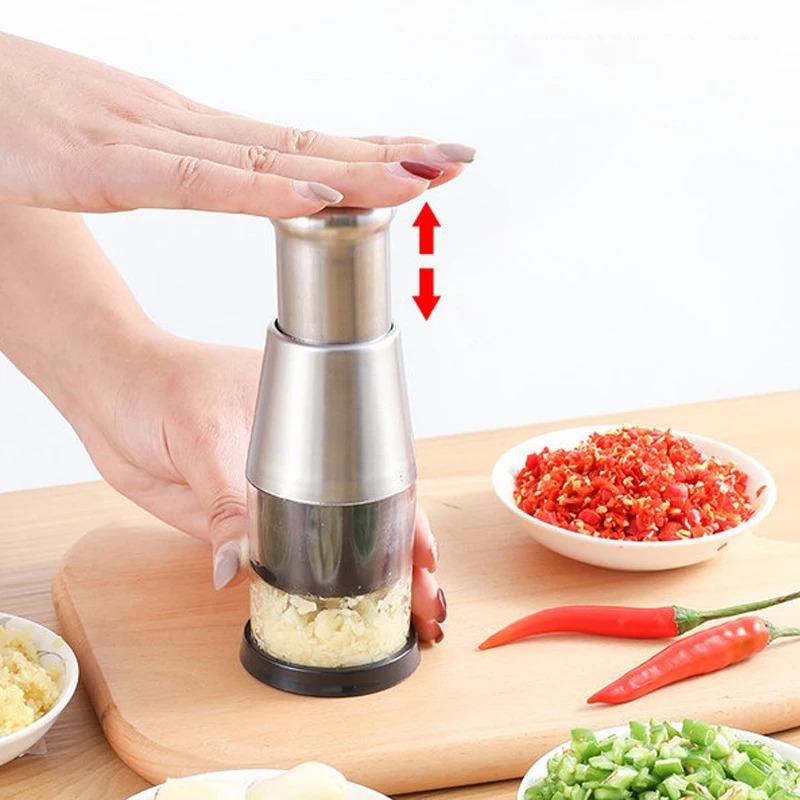 Garlic Onion Chopper Manual Pressed Garlic Press Machine Garlic Squeezer Fruit Vegetable Chopper Multifunction Kitchen Tool