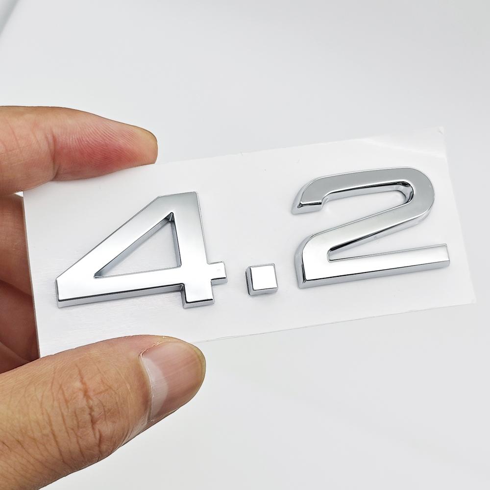 3D ABS Car Sticker Chrome Black Letters 2.4 3.2 3.6 4.2 Logo Emblem Trunk Badge for qaz19 A3 A4 A5 A6 A7 A8 Q3 Q5 Q7 Accessories