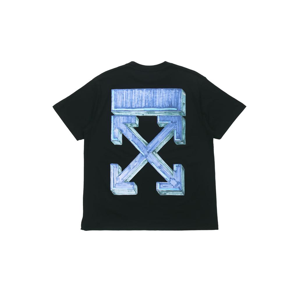 OFF WHITE Marker Blue Arrows Oversized Tee OMAA038E20JER0021045