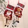 Christmas Decorations: 3D Burlap Stockings with Dolls, Plush Toys, and Gift Bags.