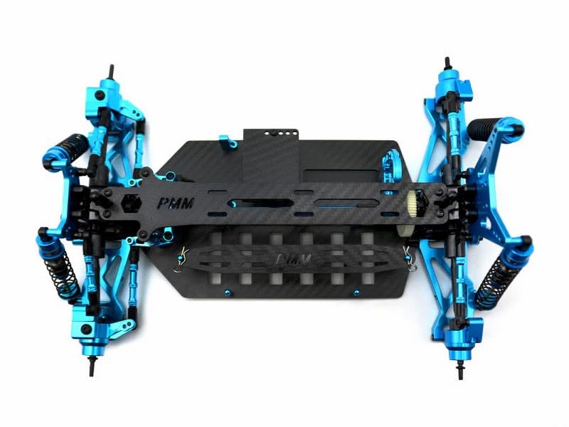 PMM TT02B 110 Scale Chassis Kit, 4WD Electric RC Car, DIY Upgraded Version, Carbon Fiber + Alloy Frame, Assembled RC Car, Off-Road Capability, 80%