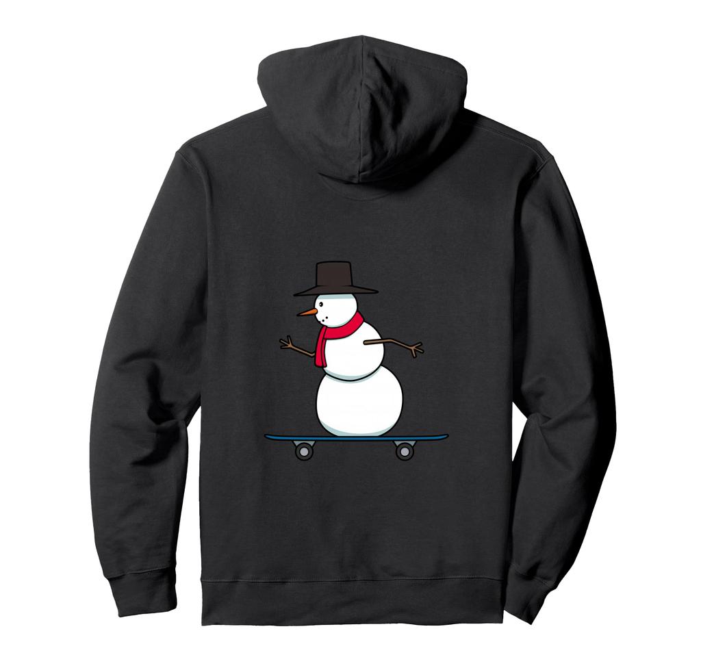 Cool Skateboard Snowman Cartoon Skater Hoodie