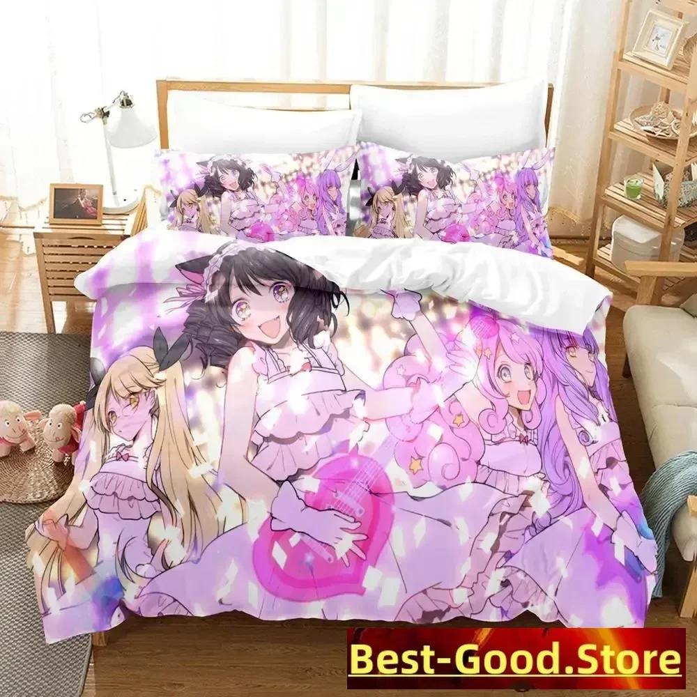 Show By Rock! Bedding Set Cartoon Anime Three-Piece Set Adult Kid Bedroom Duvetcover Sets 3D Kawaii Cute Girls