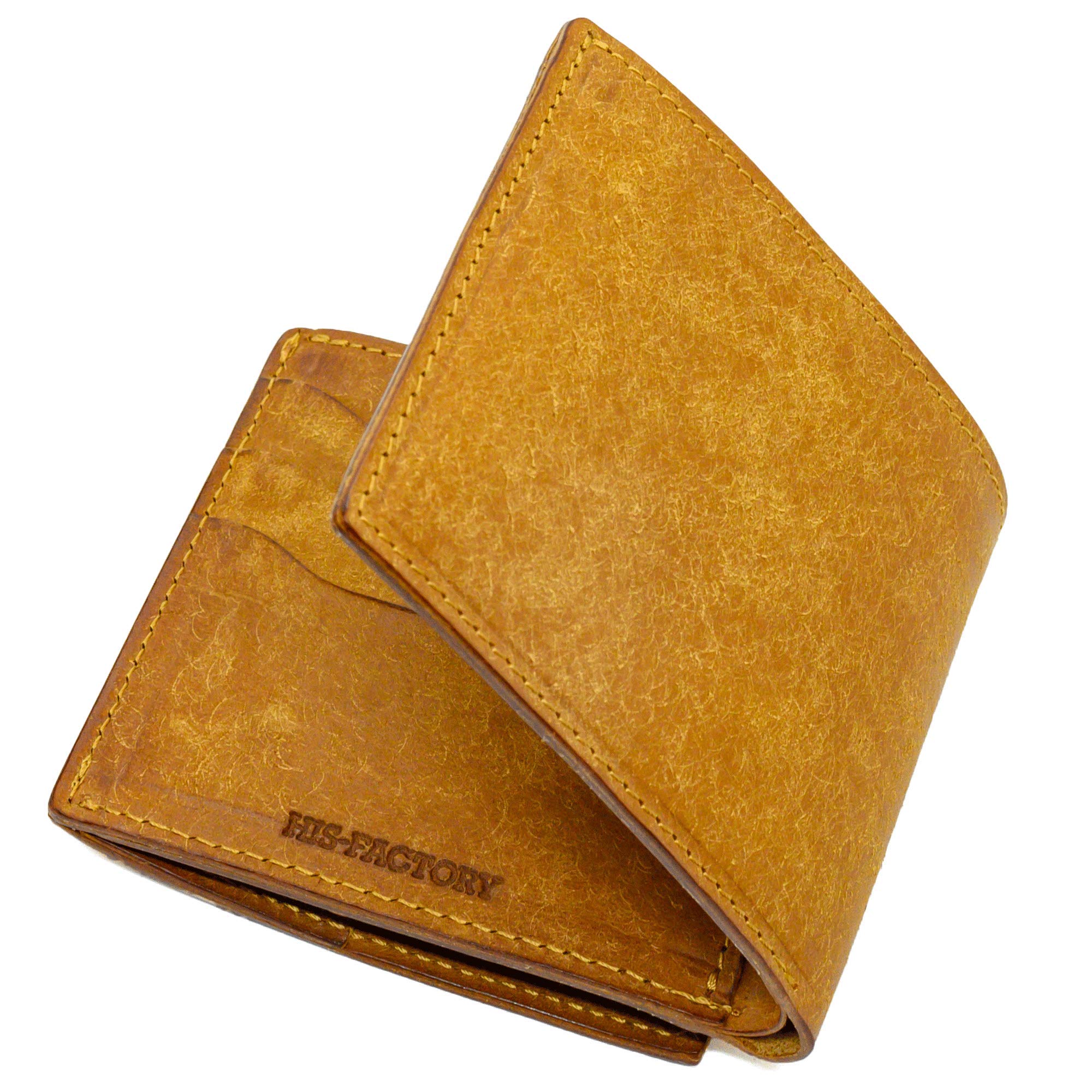 

Bifold Wallet Purse Pueblo Genuine Leather Made in Japan Craftsman Handmade Gift [His Factory] (Coin Included) (Cognac)