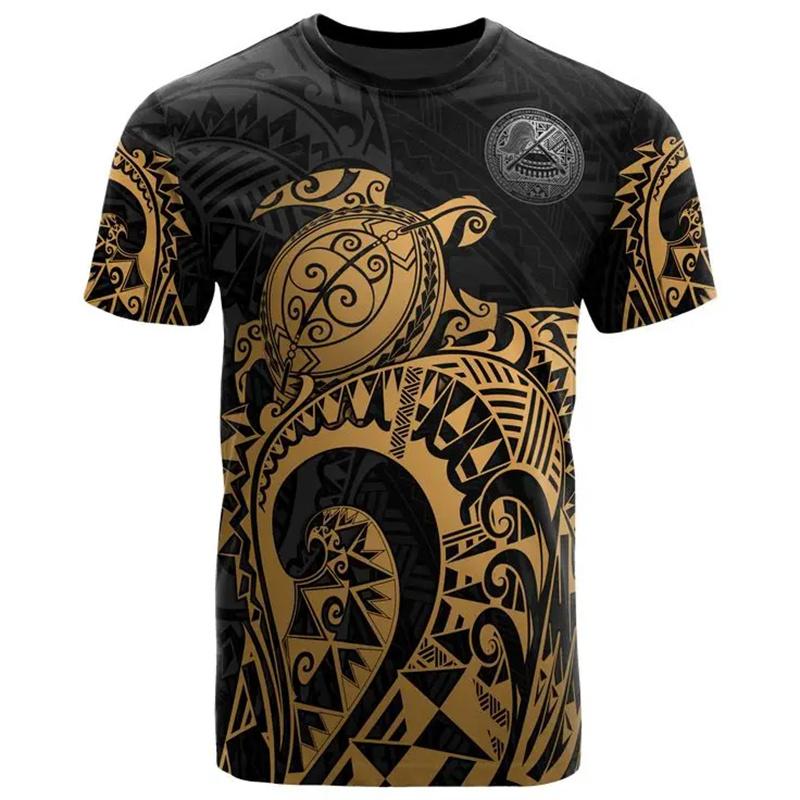 3D Pohnpei Polynesian Culture Tribal Island Retro Tattoo Printing T Shirt Children Fashion Cool Tee Shirts